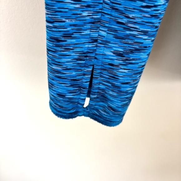 Athleta Blue Space Dye Thumb Hole Curve High Live Hem Funnel Neck Sweater Size M - Picture 5 of 16